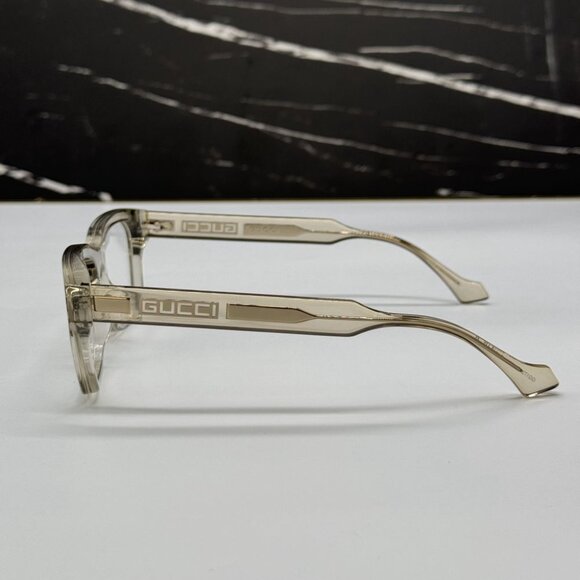 NEW GG1731O 004 GUCCI TRANSPARENT PALE KHAKI GREEN UNISEX GUCCI EYEGLASSES - Picture 7 of 11